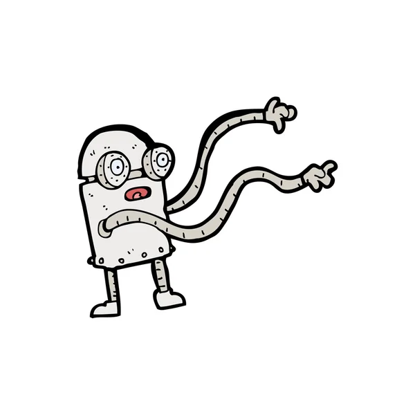 Pequeño robot de dibujos animados con brazos largos — Vector de stock