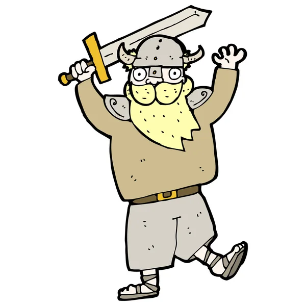 Guerreiro viking dos desenhos animados — Vetor de Stock