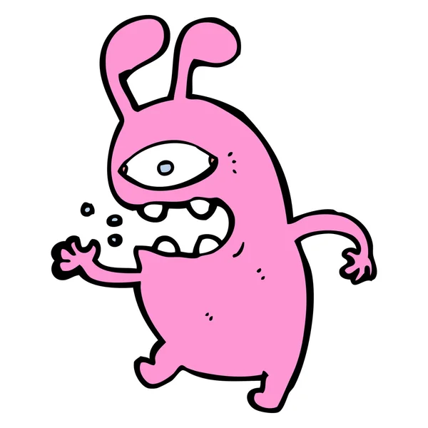 Cartoon of a pink alien monster — Stock Vector