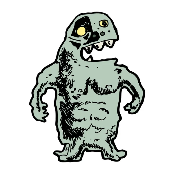 Dessin animé monstre effrayant — Image vectorielle