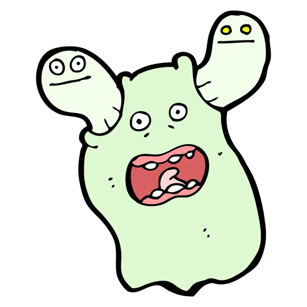 Fantasía de dibujos animados de un fantasma verde — Vector de stock