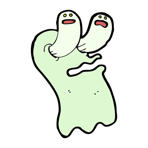 Desenhos animados de fantasia de um fantasma verde —  Vetores de Stock