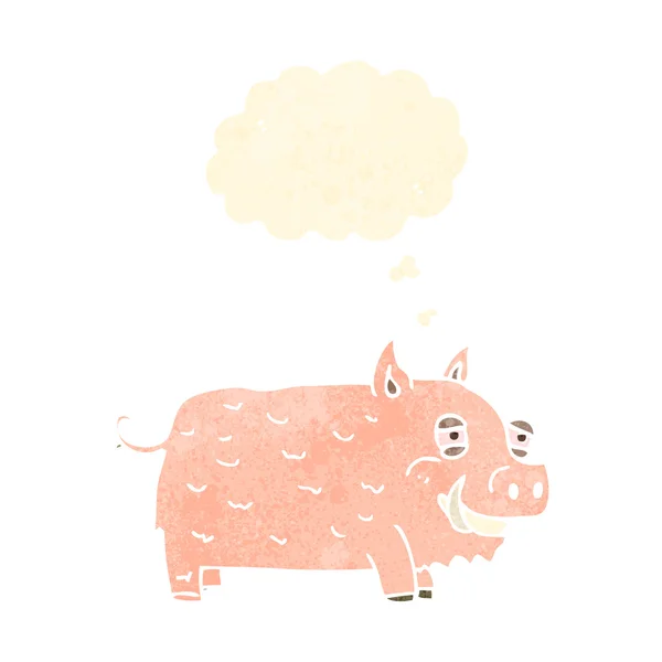 Caricatura de cerdo salvaje — Vector de stock