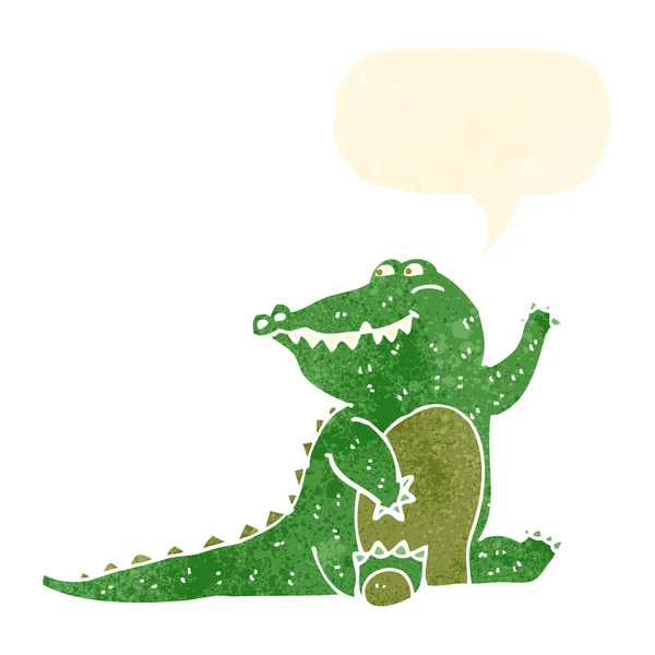 Dessin animé agitant crocodile — Image vectorielle