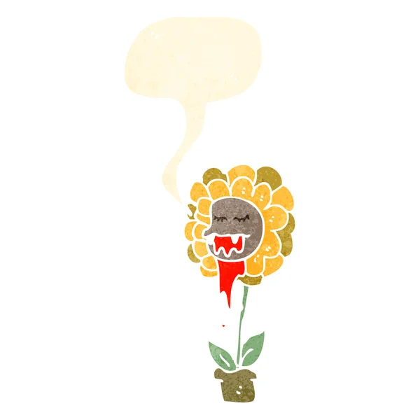 Homem comendo desenhos animados flor — Vetor de Stock