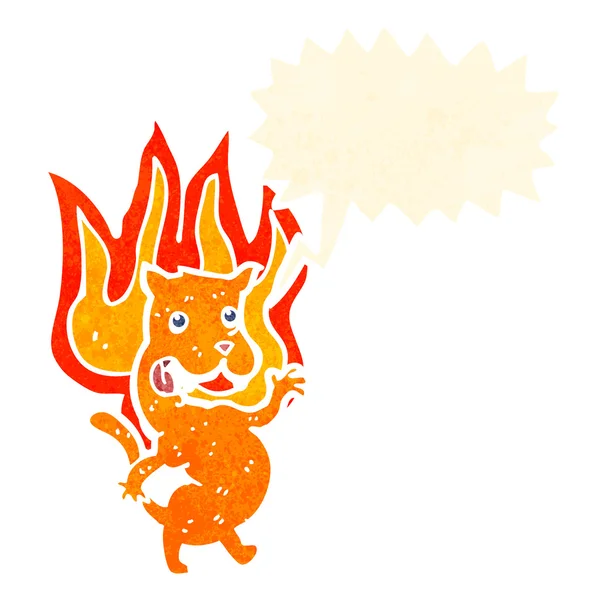 Cartoon kat op brand beeldverhaal — Stockvector