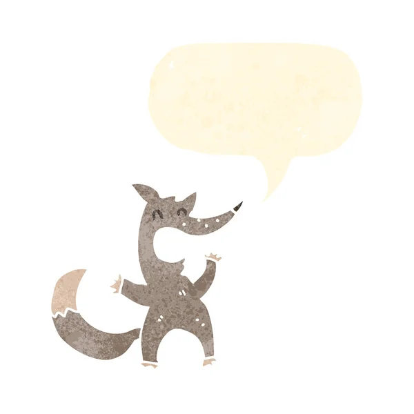 Drôle de petit loup dessin animé — Image vectorielle