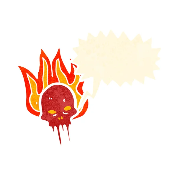 Flaming skull cartoon — Stock Vector