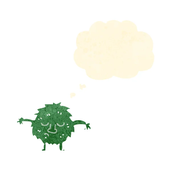 Desene animate mici monstru verde — Vector de stoc