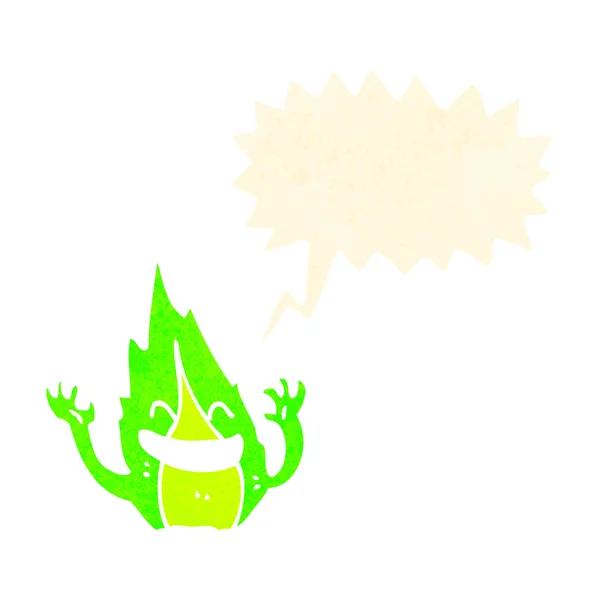 緑の炎の漫画のキャラクター — ストックベクタ