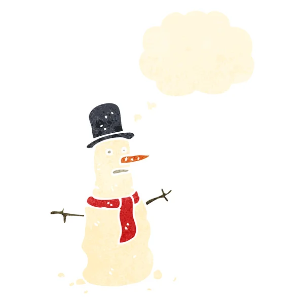 Moche dessin animé bonhomme de neige — Image vectorielle