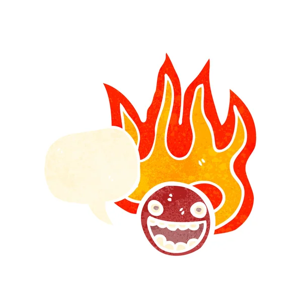 Cartoon flaming emoticon face — Stock Vector