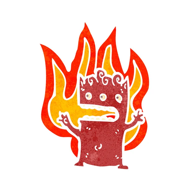 Dibujos animados quema pequeño demonio — Stok Vektör