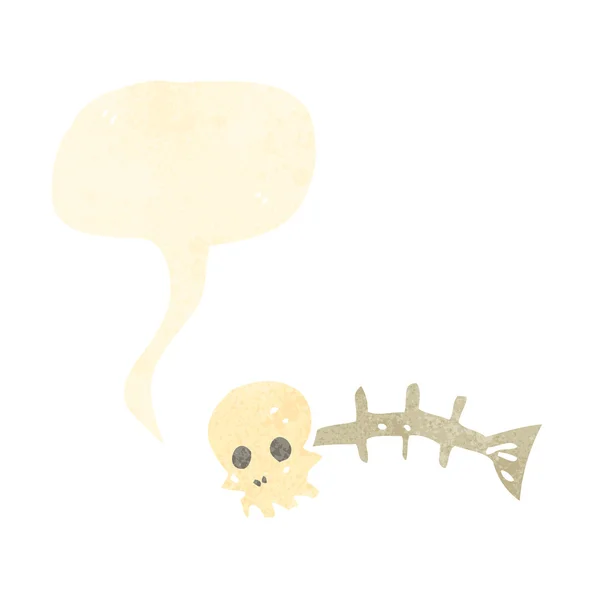 Spooky schedel vis botten — Stockvector