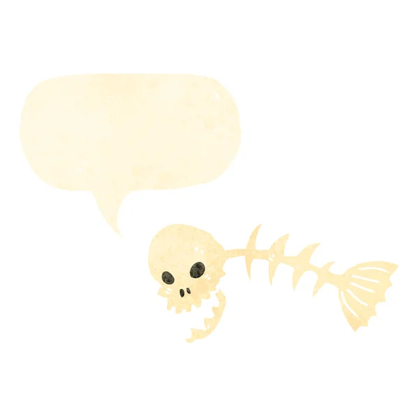 Spooky kafatası balık kemikleri — Stok Vektör