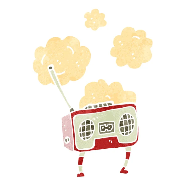 卡通收音机盒式磁带播放机 — 图库矢量图片