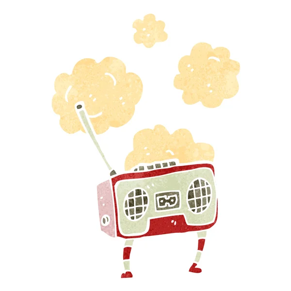 Cartoon radio cassette speler — Stockvector