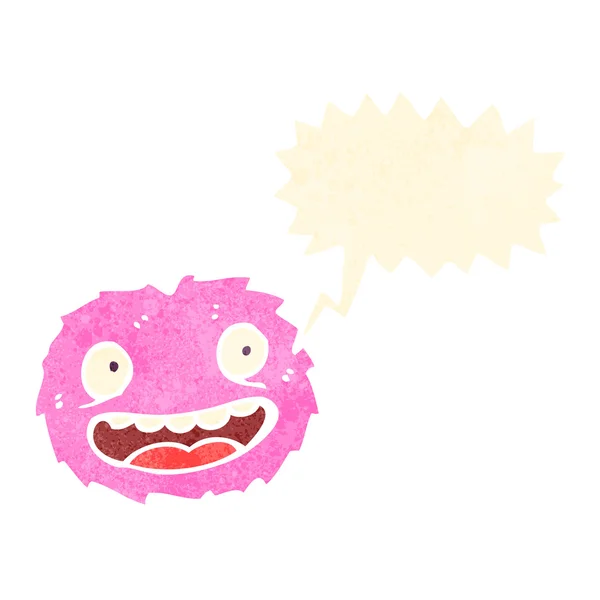 Cartoon pink fur ball creature — Stock Vector