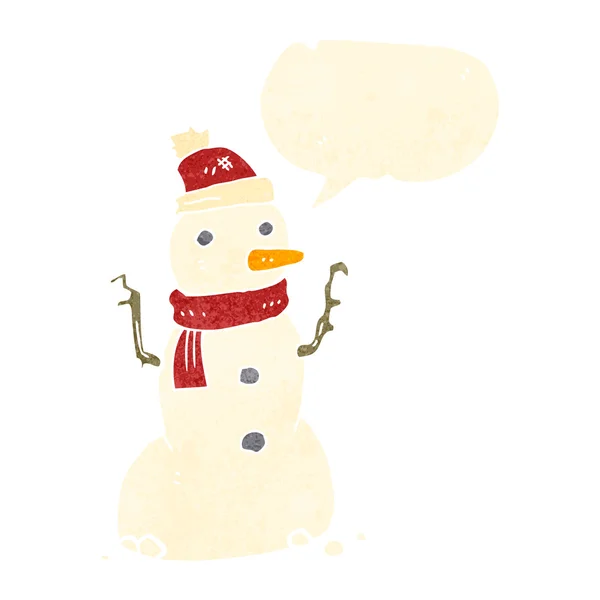 Desenho animado tradicional boneco de neve —  Vetores de Stock