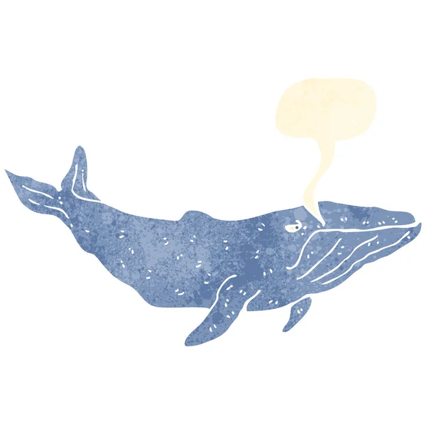 Grote walvis met tekstballon — Stockvector