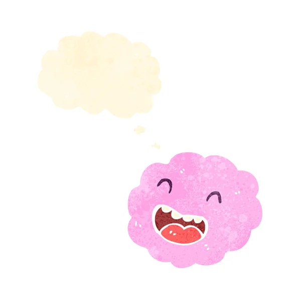 Awan merah muda kartun bahagia - Stok Vektor
