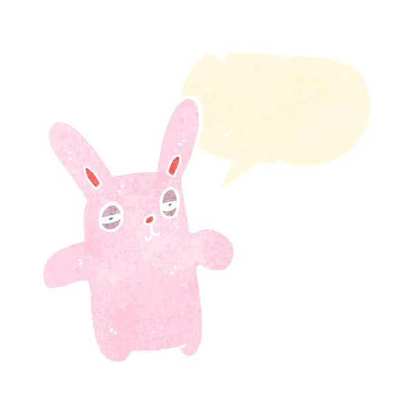 Kreskówka różowy królik z bańki myśli — Wektor stockowy