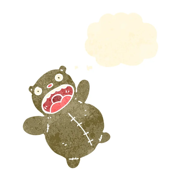 Crier ours en peluche dessin animé avec bulle de parole — Image vectorielle
