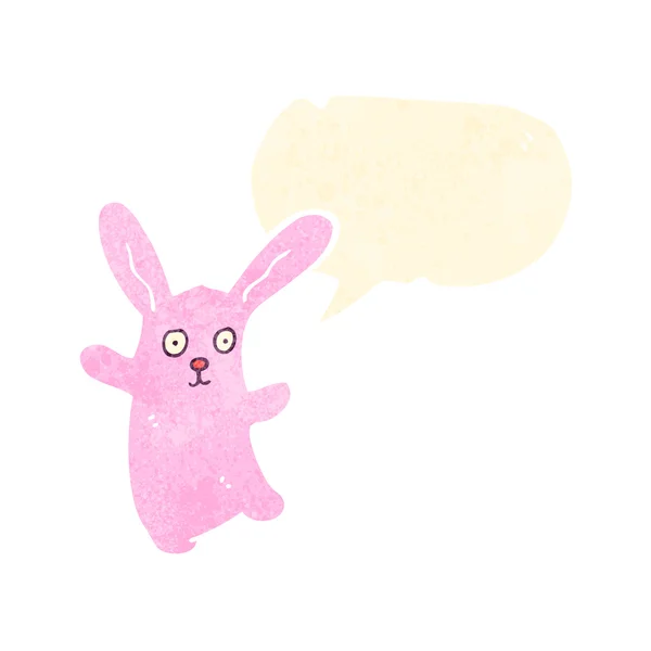 Grappig cartoon konijn met gedachte zeepbel — Stockvector