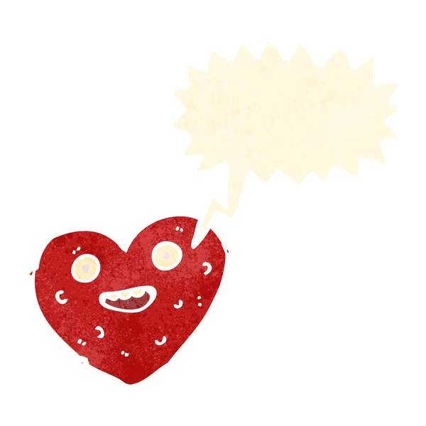 Funny valentine kalp karikatür — Stok Vektör
