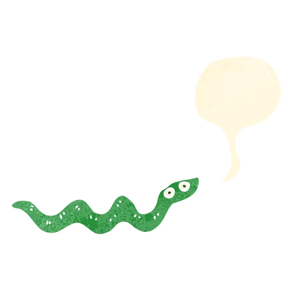 Slithering snake with thought bubble cartoon — Stock Vector