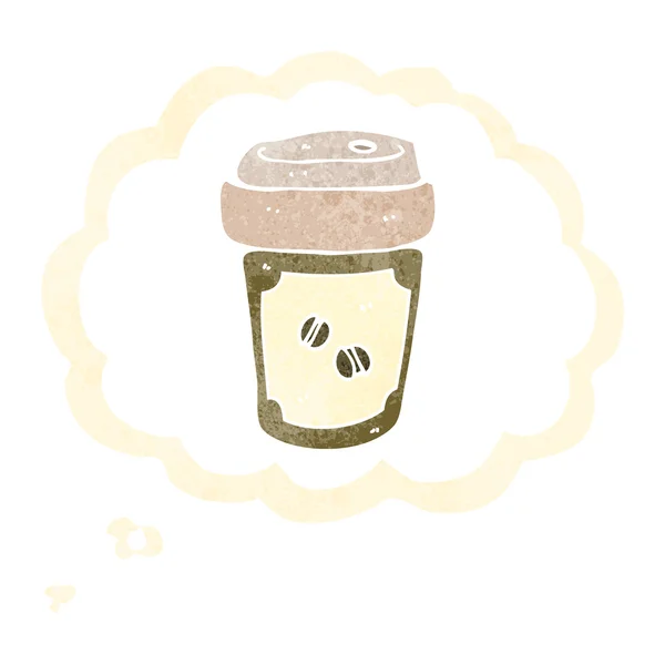 Pensant à café dessin animé — Image vectorielle