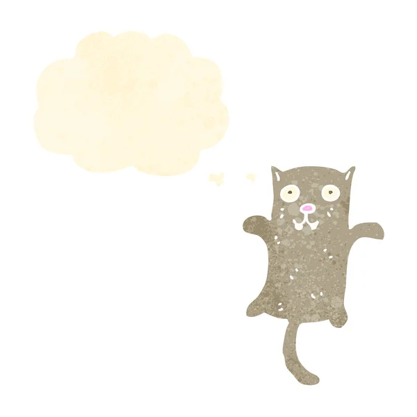 Kat met gedachte zeepbel cartoon — Stockvector