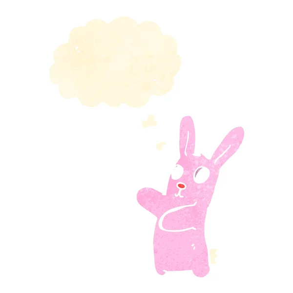 Zabawny królik z myśli bańki kreskówka — Wektor stockowy