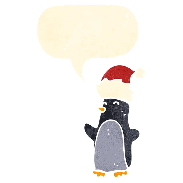 Happy cartoon Christmas penguin — Stock Vector