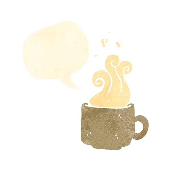 Fincan kahve çizgi film sıcak buharlı — Stok Vektör