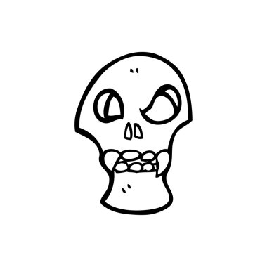 Spooky grafiti kafatası karikatür