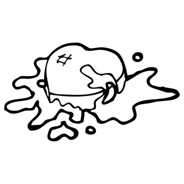 yapışan kalp karikatür