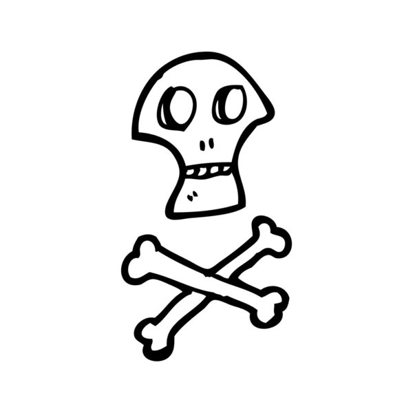 Pirate skull and crossbones cartoon — Stockvector