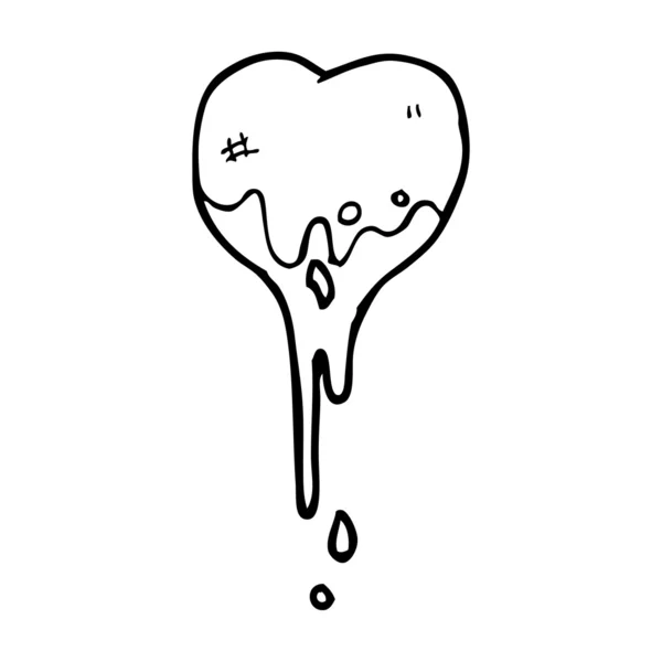 Blood dripping heart cartoon — стоковый вектор