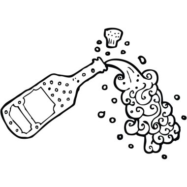 Şampanya karikatür dökme