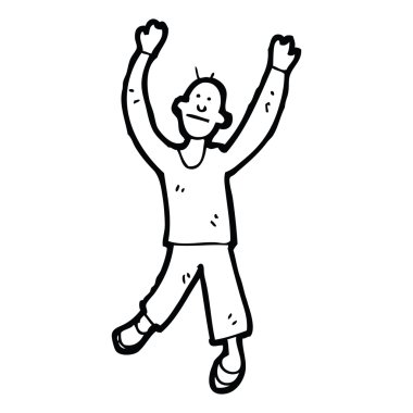 neşeli dans adam çizgi film