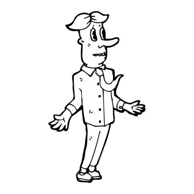 komik işadamı shrugging karikatür