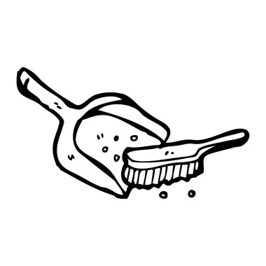 cartoon toz tava ve fırça