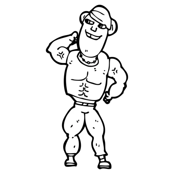 Bodybuilder-Karikatur — Stockvektor