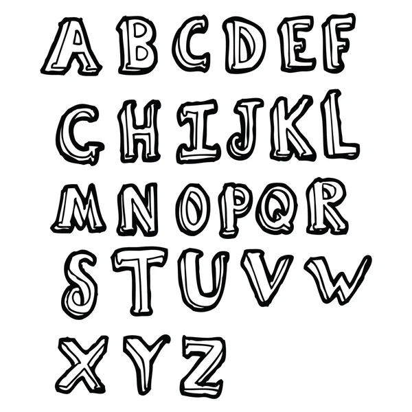 アルファベットの漫画 — ストックベクタ