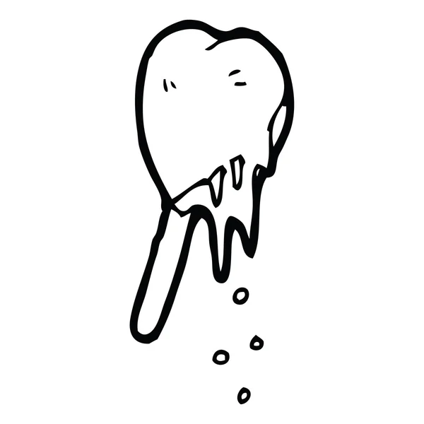 Melting heart shaped ice lolly cartoon — Stock Vector