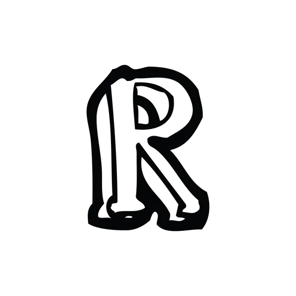 Kreslený písmeno r — Stockový vektor