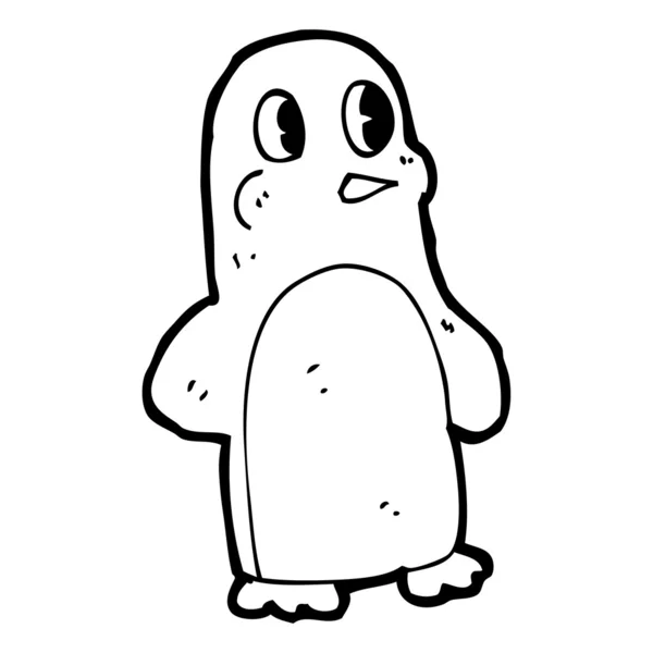 Rétro pingouin dessin animé — Image vectorielle