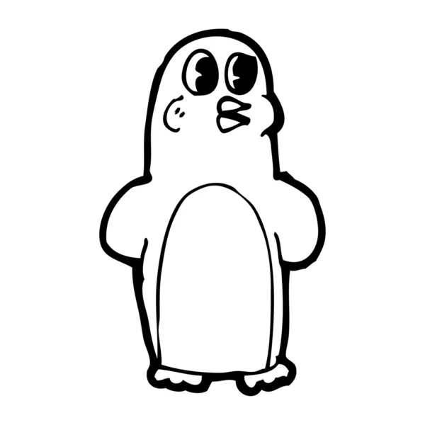 Dibujos animados pingüino retro — Vector de stock