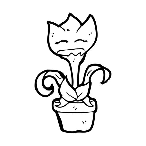 Maison plante dessin animé — Image vectorielle